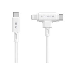 HyperJuice - Kabel Lightning - USB-C s piny (male) do Lightning, USB-C s piny (male) - 1.5 m - bílá