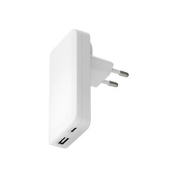 dbramante1928 re-charge Pro - Síťový adaptér - slim - 65 Watt - 2 výstupní konektory (USB-C, USB) - bílá