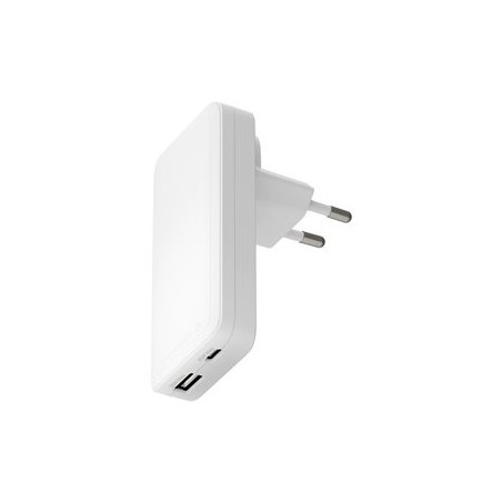 dbramante1928 re-charge Pro - Síťový adaptér - slim - 65 Watt - 2 výstupní konektory (USB-C, USB) - bílá