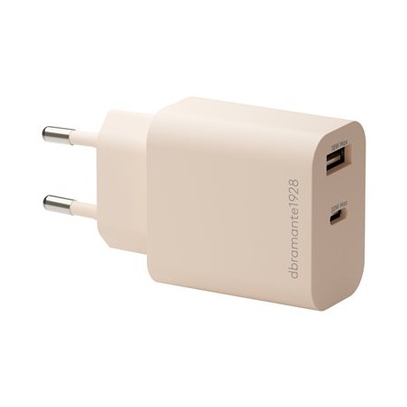 dbramante1928 re-charge - Síťový adaptér - 20 Watt - 2 výstupní konektory (USB-C, USB) - béžová - Evropa