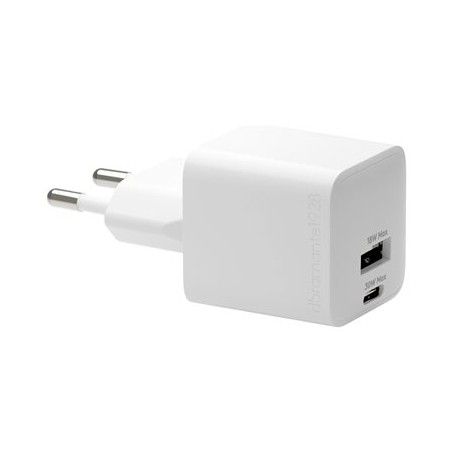 dbramante1928 re-charge - Síťový adaptér - 30 Watt - PD - 2 výstupní konektory (USB, USB-C) - bílá - Evropa