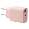dbramante1928 re-charge - Síťový adaptér - 20 Watt - 2 výstupní konektory (USB-C, USB) - růžová - Evropa