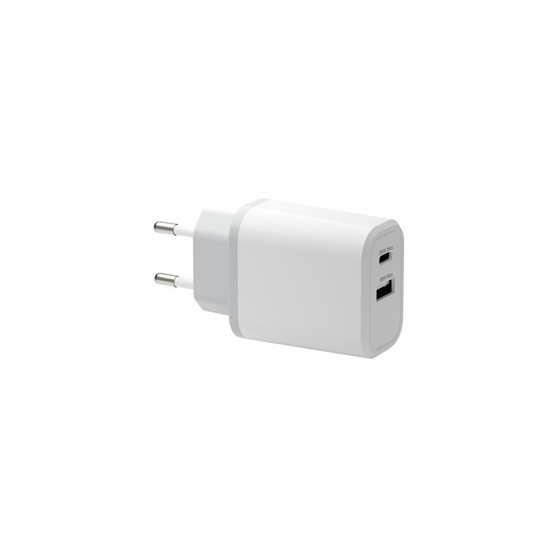 dbramante1928 re-charge - Síťový adaptér - 30 Watt - 2 výstupní konektory (24 pin USB-C, USB typ A) - bílá - Evropa
