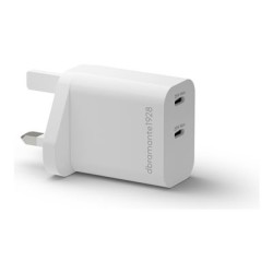 dbramante1928 re-charge - Síťový adaptér - 25 Watt - 3 A - 2 výstupní konektory (USB-C) - bílá - Velká Británie