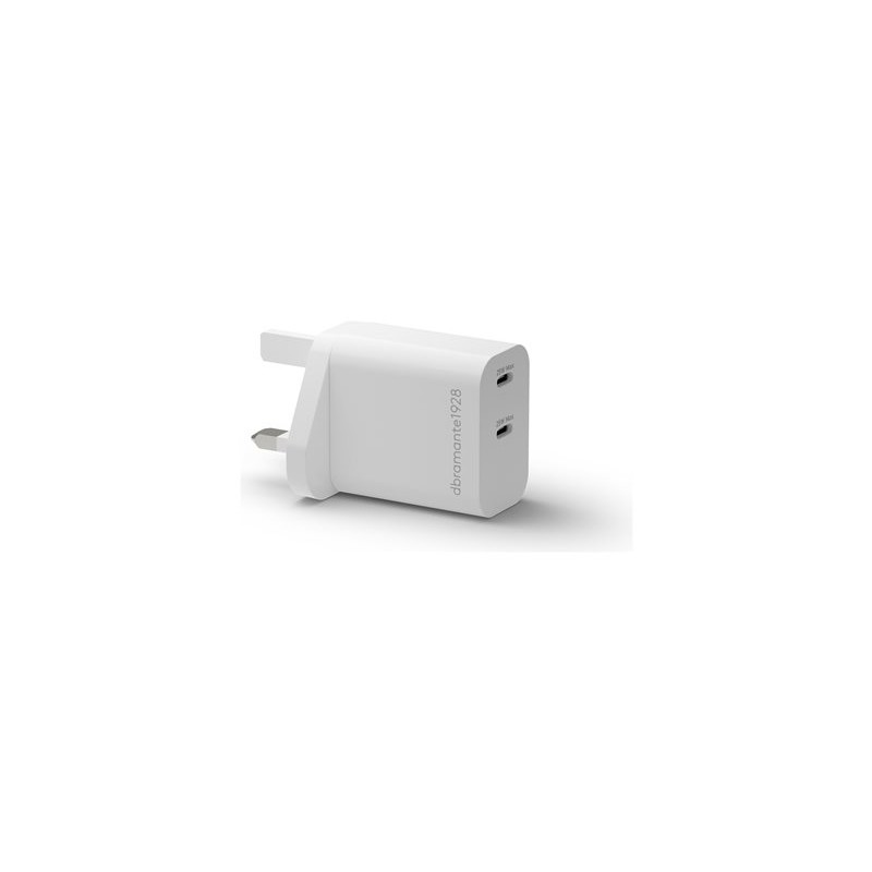 dbramante1928 re-charge - Síťový adaptér - 25 Watt - 3 A - 2 výstupní konektory (USB-C) - bílá - Velká Británie