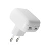 dbramante1928 re-charge Pro - Síťový adaptér - plochý - 20 Watt - 3 A - 2 výstupní konektory (USB-C) - bílá - Evropa