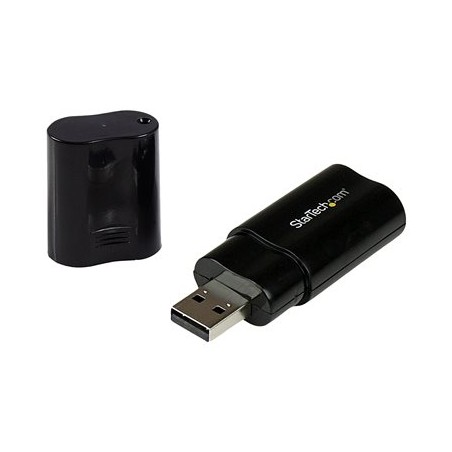 StarTech.com USB Sound Card - 3.5mm Audio Adapter - External Sound Card - Black - External Sound Card (ICUSBAUDIOB) - Zvuková