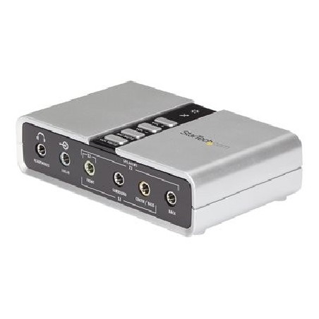 StarTech.com 7.1 USB Sound Card - External Sound Card for Laptop with SPDIF Digital Audio - Sound Card for PC - Silver
