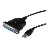 StarTech.com 6 ft / 2m USB to DB25 Parallel Printer Adapter Cable - 2 Meter USB to IEEE-1284 Printer Cable - USB A to DB25 M/F