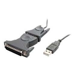 StarTech.com USB to Serial Adapter - 3 ft / 1m - with DB9 to DB25 Pin Adapter - Prolific PL-2303 - USB to RS232 Adapter Cable