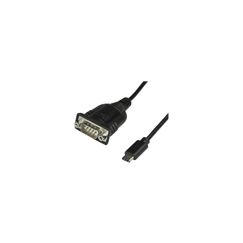 StarTech.com USB C to Serial Adapter Cable 16" (40cm), USB Type C to RS232 (DB9) Converter Cable, USB-C Serial Cable for PLCs