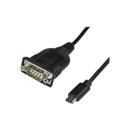 StarTech.com USB C to Serial Adapter Cable 16" (40cm), USB Type C to RS232 (DB9) Converter Cable, USB-C Serial Cable for PLCs