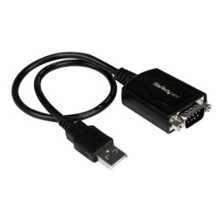 StarTech.com 1 ft USB to RS232 Serial DB9 Adapter Cable with COM Retention - Sériový adaptér - USB - RS-232 - černá