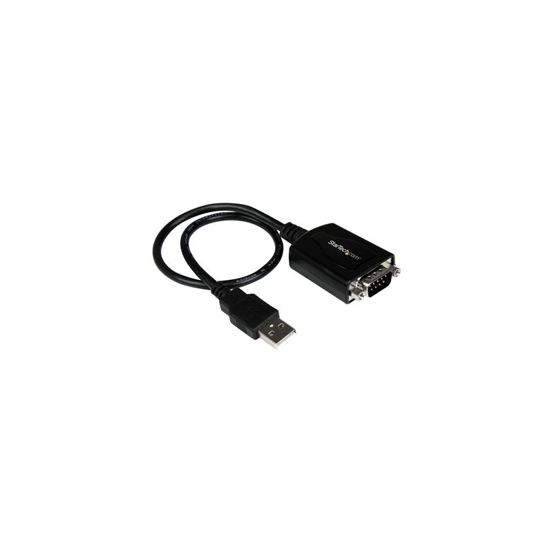StarTech.com 1 ft USB to RS232 Serial DB9 Adapter Cable with COM Retention - Sériový adaptér - USB - RS-232 - černá