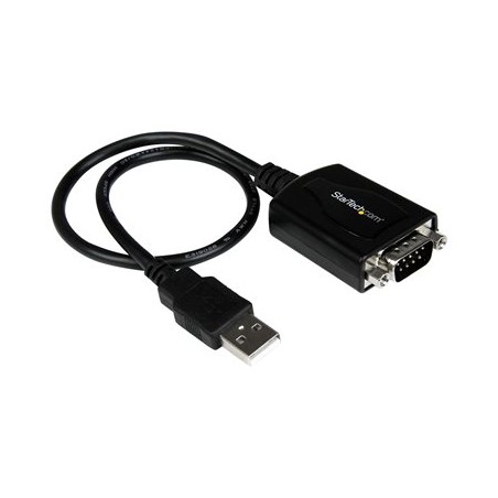 StarTech.com 1 ft USB to RS232 Serial DB9 Adapter Cable with COM Retention - Sériový adaptér - USB - RS-232 - černá