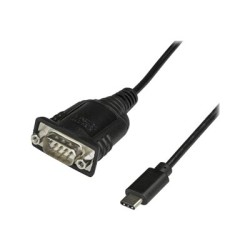 StarTech.com USB C to Serial Adapter Cable with COM Port Retention, 16" (40cm) USB Type C to RS232 (DB9) Serial COM Port