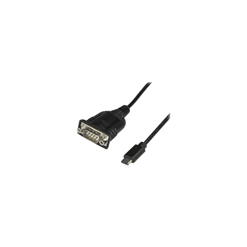 StarTech.com USB C to Serial Adapter Cable with COM Port Retention, 16" (40cm) USB Type C to RS232 (DB9) Serial COM Port