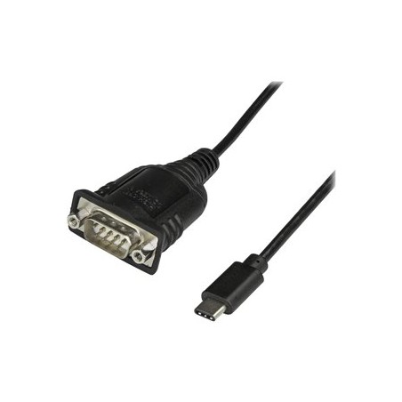 StarTech.com USB C to Serial Adapter Cable with COM Port Retention, 16" (40cm) USB Type C to RS232 (DB9) Serial COM Port