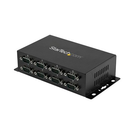 StarTech.com 8 Port USB to Serial RS232 Adapter - Wall Mount - Din Rail - COM Port Retention - FTDI USB to DB9 RS232 Hub