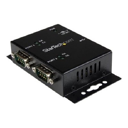 StarTech.com USB to Serial Adapter - 2 Port - Wall Mount - Din Rail Clips - Industrial - COM Port Retention - FTDI - DB9