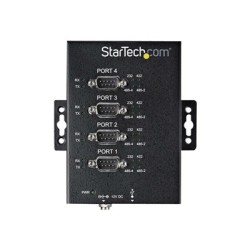 StarTech.com 4 Port Serial Hub USB to RS232/RS485/RS422 Adapter, Industrial USB 2.0 to DB9 Serial Converter Hub, IP30 Rated