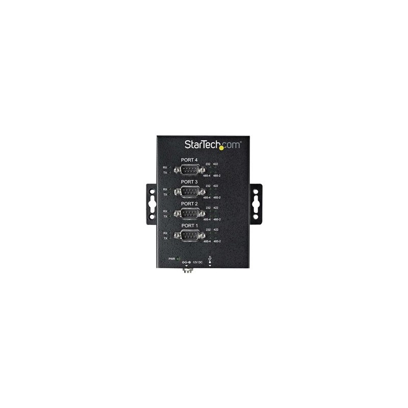 StarTech.com 4 Port Serial Hub USB to RS232/RS485/RS422 Adapter, Industrial USB 2.0 to DB9 Serial Converter Hub, IP30 Rated