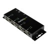 StarTech.com 4 Port USB to Serial RS232 Adapter - Wall Mount - Din Rail - COM Port Retention - FTDI USB to DB9 RS232 Hub