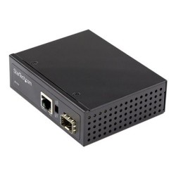 StarTech.com PoE+ Industrial Fiber to Ethernet Media Converter 60W, SFP to RJ45, Singlemode/Multimode Fiber to Copper Gigabit
