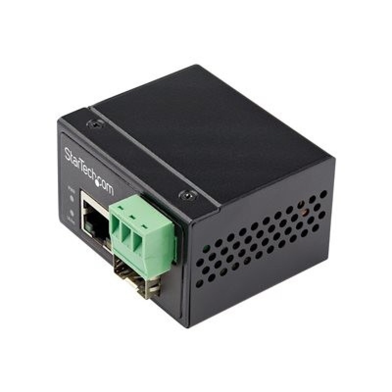 StarTech.com Industrial Fiber to Ethernet Media Converter, 100Mbps SFP to RJ45/Cat6, Singlemode/Multimode Optical Fiber to
