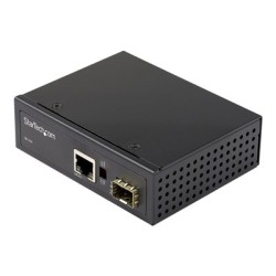 StarTech.com Industrial Fiber to Ethernet Media Converter, 1Gbps SFP to RJ45/ Cat6, Singlemode/Multimode Optical Fiber to