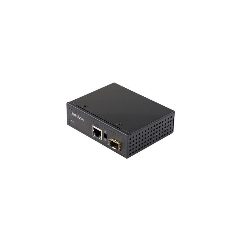 StarTech.com Industrial Fiber to Ethernet Media Converter, 1Gbps SFP to RJ45/ Cat6, Singlemode/Multimode Optical Fiber to