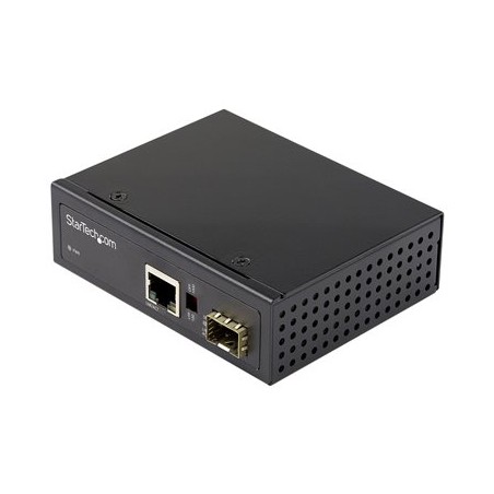 StarTech.com Industrial Fiber to Ethernet Media Converter, 1Gbps SFP to RJ45/ Cat6, Singlemode/Multimode Optical Fiber to