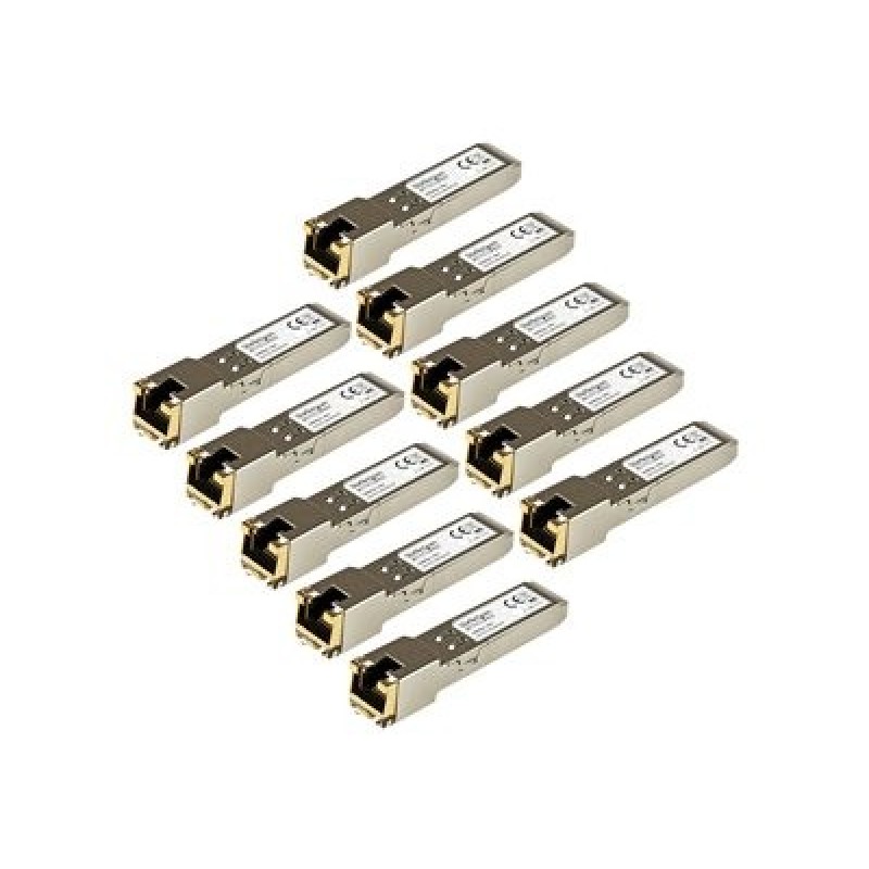 StarTech.com 10 Pack of HPE J8177C Compatible SFP Module, 1000BASE-T, SFP to RJ45 Cat6/Cat5e, 1GE Gigabit Ethernet SFP, RJ-45