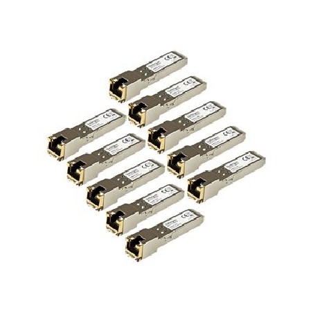 StarTech.com 10 Pack of HPE J8177C Compatible SFP Module, 1000BASE-T, SFP to RJ45 Cat6/Cat5e, 1GE Gigabit Ethernet SFP, RJ-45