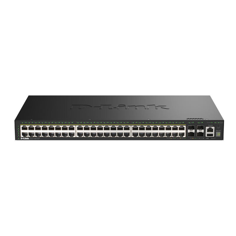 D-Link DGS-1530-52P/E 48 Ports GE PoE(30W) + 4 Ports 10G SFP+ Smart Managed Switch, 370W