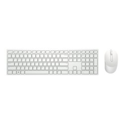 Dell Pro Keyboard and Mouse KM5221W - Sada klávesnice a myši - bezdrátový - 2.4 GHz - QWERTY - US mezinárodní - bílá