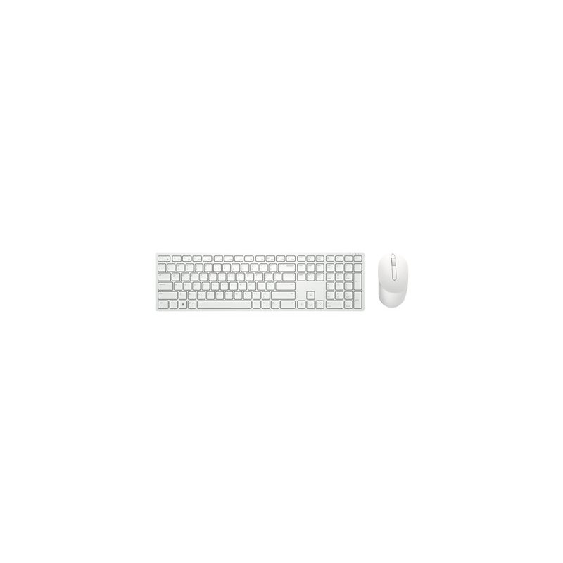 Dell Pro Keyboard and Mouse KM5221W - Sada klávesnice a myši - bezdrátový - 2.4 GHz - QWERTY - US mezinárodní - bílá