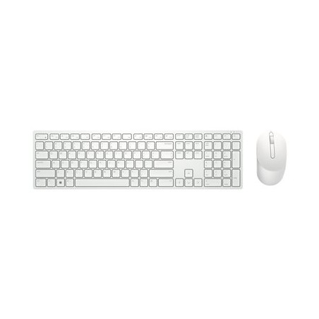 Dell Pro Keyboard and Mouse KM5221W - Sada klávesnice a myši - bezdrátový - 2.4 GHz - QWERTY - US mezinárodní - bílá
