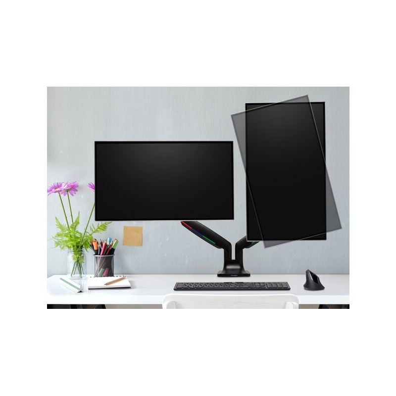 Kensington SmartFit One-Touch Height Adjustable Dual Monitor Arm - Montážní sada - nastavitelné rameno - pro 2 monitory