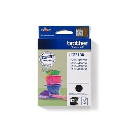 Brother LC221BK - Černá - originální - inkoustová cartridge - pro Brother DCP-J562DW