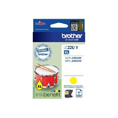 Brother LC22UY - XL - žlutá - originální - inkoustová cartridge - pro Brother DCP-J785DW, DCP-J785DWXL, MFC-J985DW