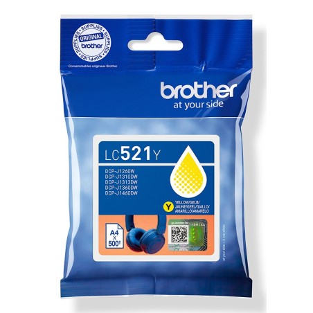 Brother LC521Y - Žlutá - originální - polštárový balícek - inkoustová cartridge - pro Brother DCP-J1260W, DCP-J1310DW