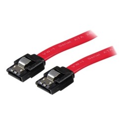 StarTech.com 18in Latching SATA Cable - SATA cable - Serial ATA 150/300/600 - SATA (R) to SATA (R) - 1.5 ft - latched - red