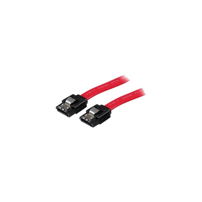 StarTech.com 18in Latching SATA Cable - SATA cable - Serial ATA 150/300/600 - SATA (R) to SATA (R) - 1.5 ft - latched - red