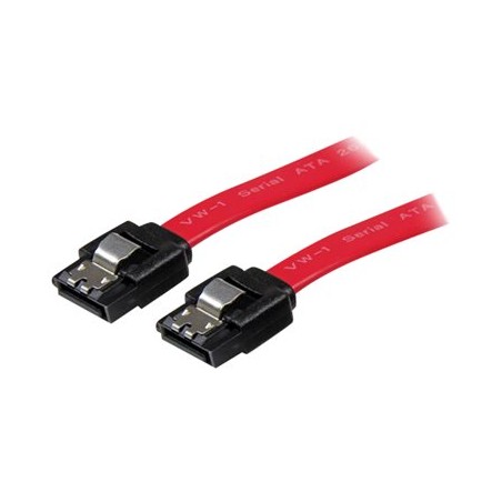 StarTech.com 18in Latching SATA Cable - SATA cable - Serial ATA 150/300/600 - SATA (R) to SATA (R) - 1.5 ft - latched - red