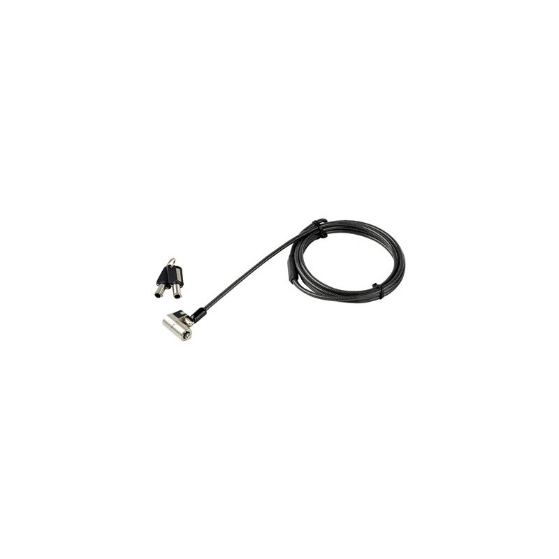 StarTech.com 6.5' (2m) 3-in-1 Universal Laptop Cable Lock, Keyed Laptop/Desktop Security Cable Lock Compatible w/ K-Slot, Nano