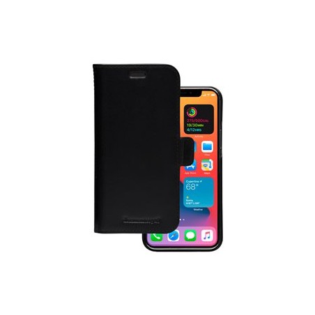 dbramante1928 Lynge - Pouzdro s klopou pro mobilní telefon - kůže full-grain - černá - pro Apple iPhone 12, 12 Pro