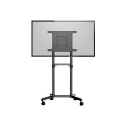 StarTech.com Mobile TV Cart, Portable Rolling TV Stand for 37-70" VESA Display (154lb/70kg), with Shelf & Storage Compartment