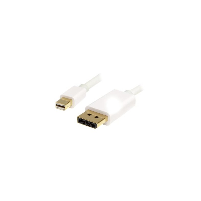 StarTech.com 2m 6 ft White Mini DisplayPort to DisplayPort 1.2 Adapter Cable M/M - DisplayPort 4k with HBR2 support - Mini DP