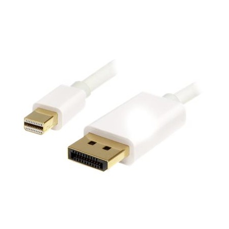StarTech.com 2m 6 ft White Mini DisplayPort to DisplayPort 1.2 Adapter Cable M/M - DisplayPort 4k with HBR2 support - Mini DP